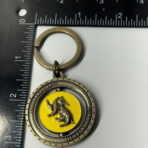 Harry Potter Hufflepuff House Crest Rotating Keychain‎ Metal Collectible